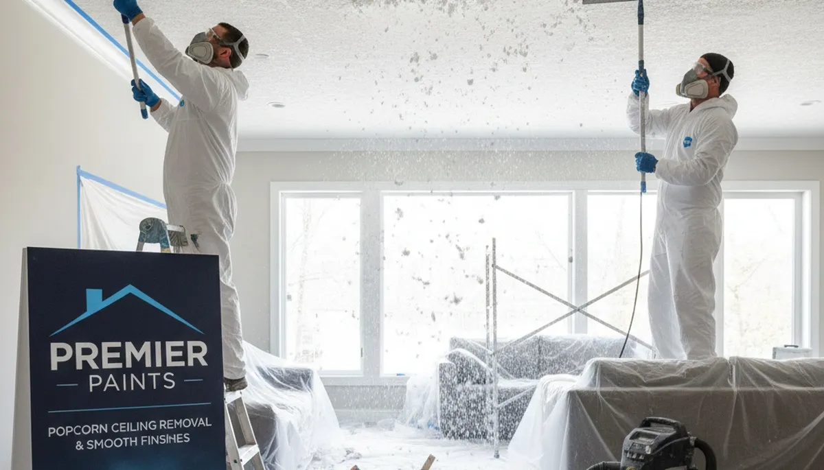 Professional popcorn ceiling removal by expert painters in Anaheim, CA home interior