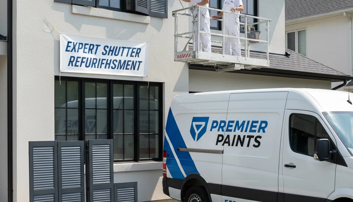 Professional exterior shutter painting in Anaheim, CA enhancing curb appeal and sun protection